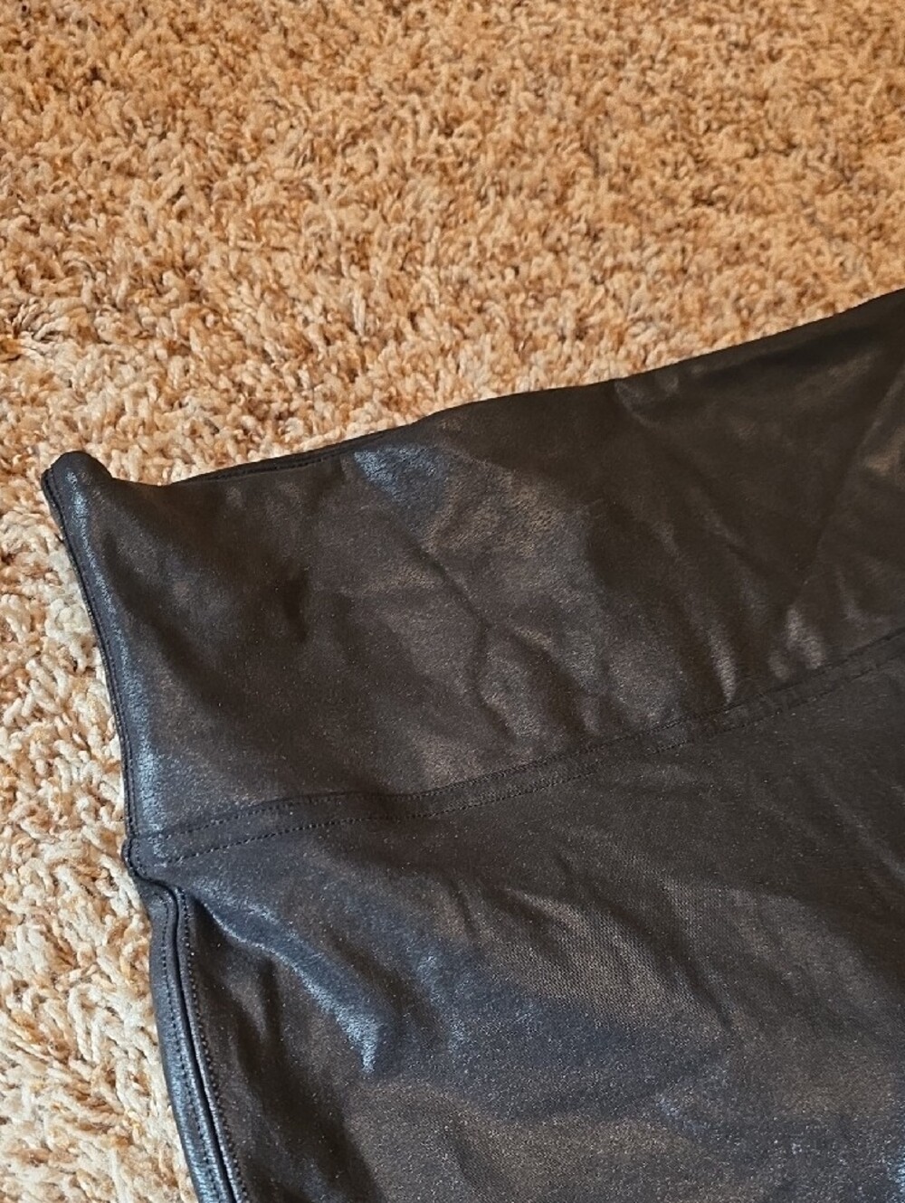 SPANX Black Faux-Leather High-Waist PowerLeggings - Picture 7 of 11